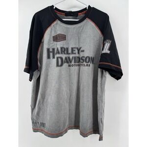Harley Davidson Shirt Men's XL Gray Black SYN 3 Motorcycles Biker Hog RARE VG